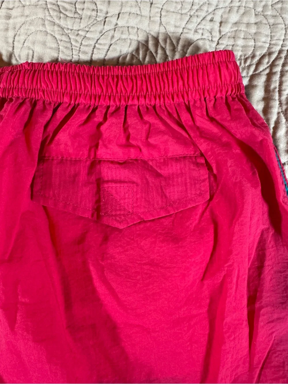 Vtg 80s Sunforce Color Block Swim Trunks NWT Deadstock Mens L Pink Teal Navy